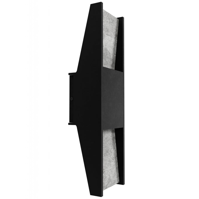 Outdoor Wall Light Avenue Lighting AV5618-BLK Avenue Outdoor 18"H Rectangular Panel LED Wall Sconce in Black Natural Stone Avenue Lighting