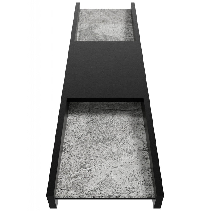 Outdoor Wall Light Avenue Lighting AV5618-BLK Avenue Outdoor 18"H Rectangular Panel LED Wall Sconce in Black Natural Stone Avenue Lighting