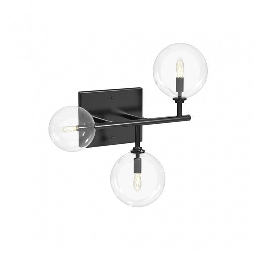 Wall Sconce Avenue Lighting HF4203-BK Delilah 3-Light 18"W Wall Sconce in Black/Clear Glass Avenue Lighting