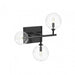 Wall Sconce Avenue Lighting HF4203-BK Delilah 3-Light 18"W Wall Sconce in Black/Clear Glass Avenue Lighting