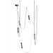 Pendant Light Avenue Lighting HF7205-G400-IVY Fremont Belt 5-Light 551"L Pendant in Ivory/Clear Ribbed Glass Bars Avenue Lighting