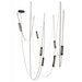 Pendant Light Avenue Lighting HF7207-G400-IVY Fremont Belt 7-Light 826"L Pendant in Ivory/Clear Ribbed Glass Bars Avenue Lighting