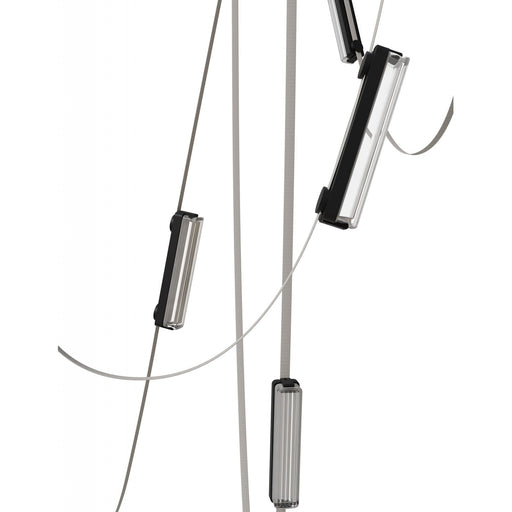 Pendant Light Avenue Lighting HF7207-G400-IVY Fremont Belt 7-Light 826"L Pendant in Ivory/Clear Ribbed Glass Bars Avenue Lighting