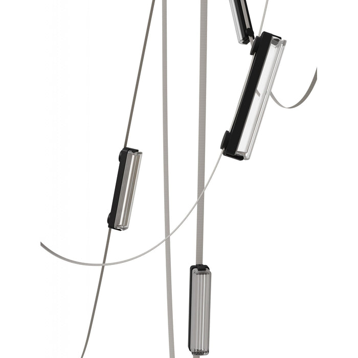 Pendant Light Avenue Lighting HF7207-G400-IVY Fremont Belt 7-Light 826"L Pendant in Ivory/Clear Ribbed Glass Bars Avenue Lighting