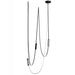 Pendant Light Avenue Lighting HF7203-G400-BLK Fremont Belt 3-Light 275"L Pendant in Black/Clear Ribbed Glass Bars Avenue Lighting