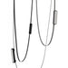 Pendant Light Avenue Lighting HF7203-G400-BLK Fremont Belt 3-Light 275"L Pendant in Black/Clear Ribbed Glass Bars Avenue Lighting