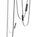 Pendant Light Avenue Lighting HF7205-G400-BLK Fremont Belt 5-Light 551"L Pendant in Black/Clear Ribbed Glass Bars Avenue Lighting
