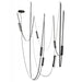 Pendant Light Avenue Lighting HF7207-G400-BLK Fremont Belt 7-Light 826"L Pendant in Black/Clear Ribbed Glass Bars Avenue Lighting