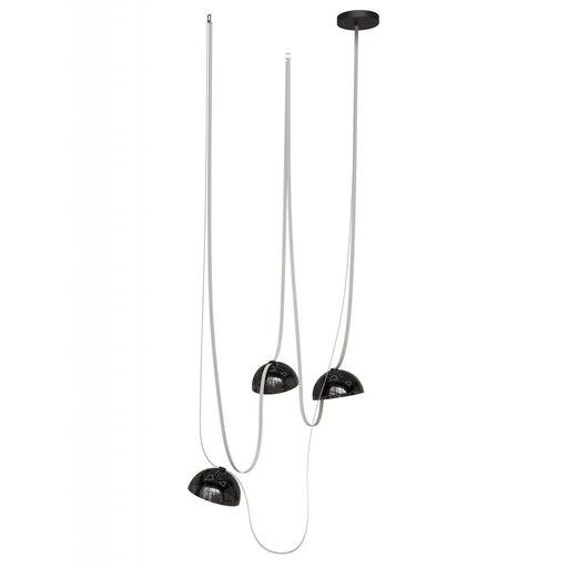 Pendant Light Avenue Lighting HF7203-G102-IVY Fremont Belt 3-Light 275"L Pendant in Ivory/White Glass Bowl Avenue Lighting