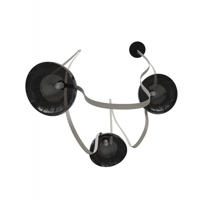 Pendant Light Avenue Lighting HF7203-G102-IVY Fremont Belt 3-Light 275"L Pendant in Ivory/White Glass Bowl Avenue Lighting