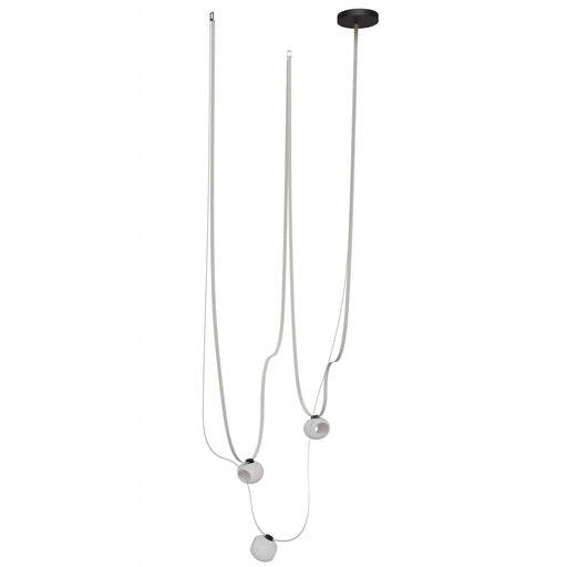 Pendant Light Avenue Lighting HF7203-G301-IVY Fremont Belt 3-Light 275"L Pendant in Ivory/White Glass Open Globes Avenue Lighting