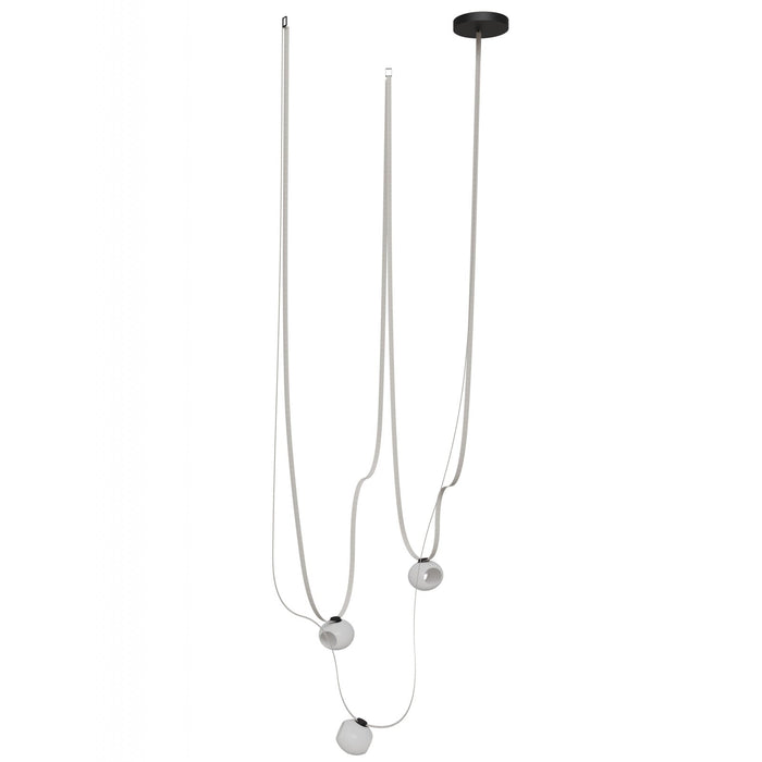 Pendant Light Avenue Lighting HF7203-G301-IVY Fremont Belt 3-Light 275"L Pendant in Ivory/White Glass Open Globes Avenue Lighting