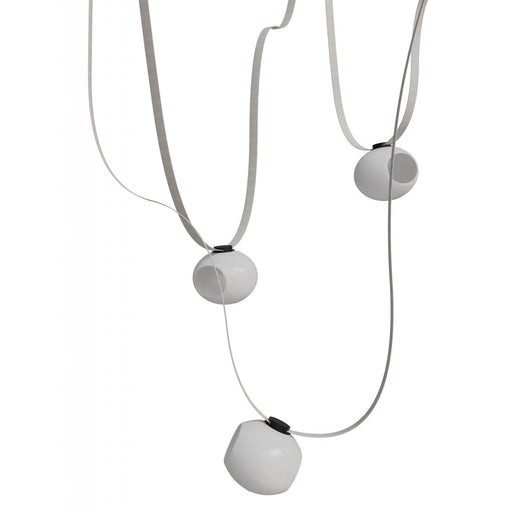 Pendant Light Avenue Lighting HF7203-G301-IVY Fremont Belt 3-Light 275"L Pendant in Ivory/White Glass Open Globes Avenue Lighting