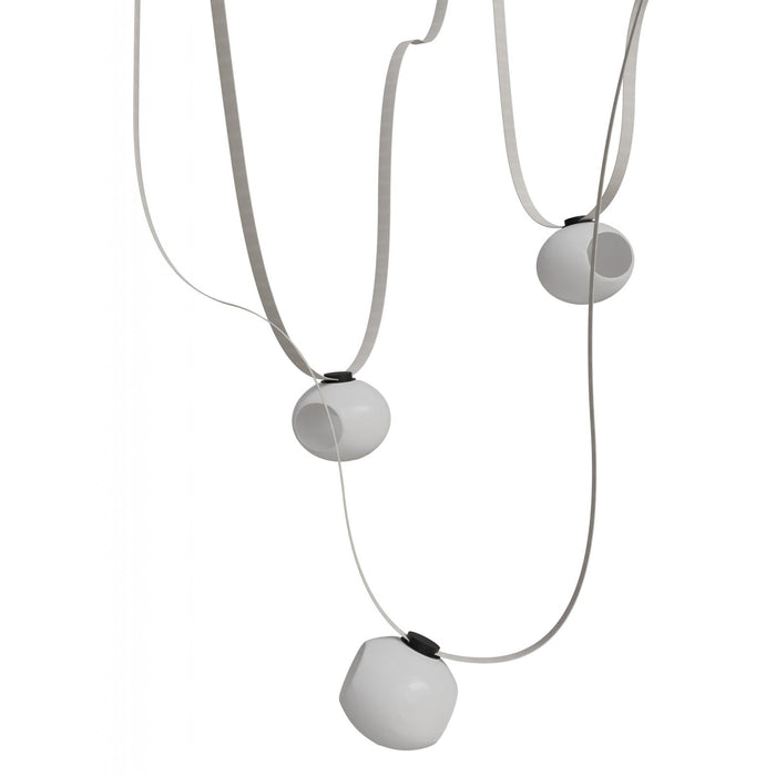 Pendant Light Avenue Lighting HF7203-G301-IVY Fremont Belt 3-Light 275"L Pendant in Ivory/White Glass Open Globes Avenue Lighting