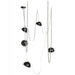 Pendant Light Avenue Lighting HF7205-G102-IVY Fremont Belt 5-Light 551"L Pendant in Ivory/Smoked Glass Bowls Avenue Lighting