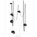Pendant Light Avenue Lighting HF7205-G102-BLK Fremont Belt 5-Light 551"L Pendant in Black/Smoked Glass Bowls Avenue Lighting