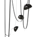 Pendant Light Avenue Lighting HF7205-G102-BLK Fremont Belt 5-Light 551"L Pendant in Black/Smoked Glass Bowls Avenue Lighting