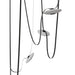 Pendant Light Avenue Lighting HF7205-G201-BLK Fremont Belt 5-Light 551"L Pendant in Black/White Glass Disc Avenue Lighting