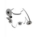 Pendant Light Avenue Lighting HF7205-G201-BLK Fremont Belt 5-Light 551"L Pendant in Black/White Glass Disc Avenue Lighting