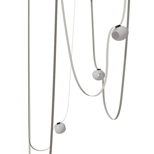 Pendant Light Avenue Lighting HF7205-G301-IVY Fremont Belt 5-Light 551"L Pendant in Ivory/White Glass Open Globes Avenue Lighting