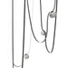 Pendant Light Avenue Lighting HF7205-G301-BLK Fremont Belt 5-Light 551"L Pendant in Black/White Glass Open Globes Avenue Lighting