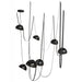 Pendant Light Avenue Lighting HF7207-G102-BLK Fremont Belt 7-Light 826"L Pendant in Black/Smoked Glass Bowls Avenue Lighting