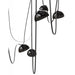 Pendant Light Avenue Lighting HF7207-G102-BLK Fremont Belt 7-Light 826"L Pendant in Black/Smoked Glass Bowls Avenue Lighting