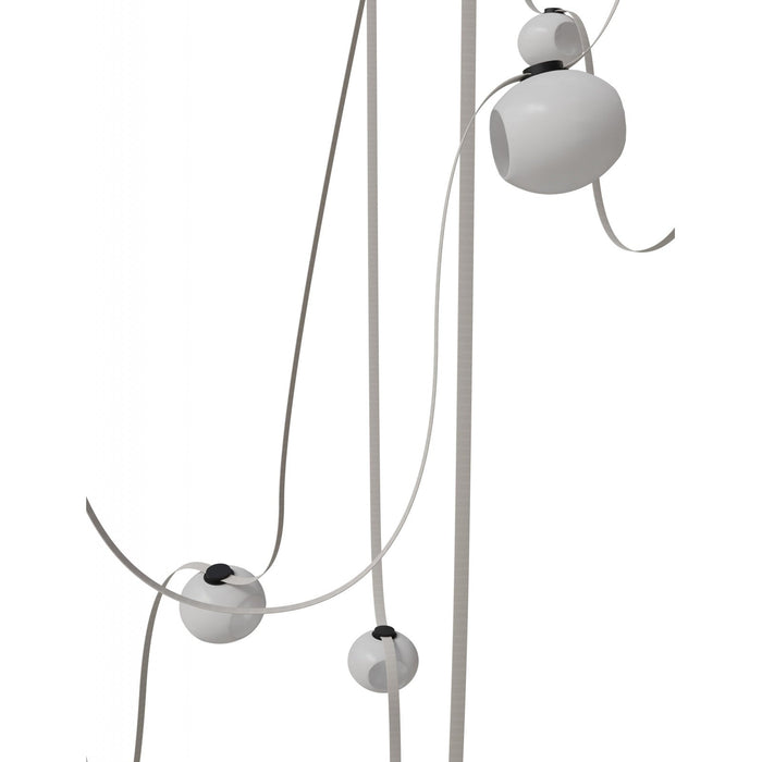 Pendant Light Avenue Lighting HF7207-G301-IVY Fremont Belt 7-Light 826"L Pendant in Ivory/White Glass Open Globes Avenue Lighting