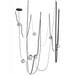 Pendant Light Avenue Lighting HF7207-G301-BLK Fremont Belt 7-Light 826"L Pendant in Black/White Glass Open Globes Avenue Lighting