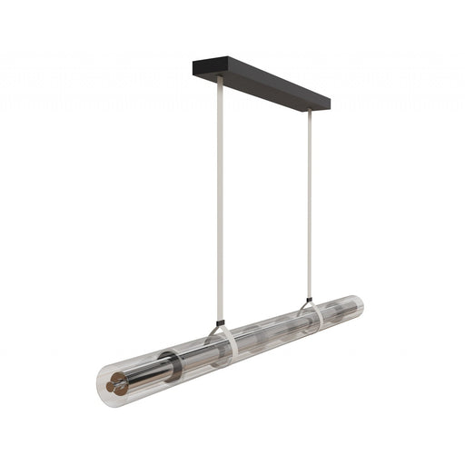 Pendant Light Avenue Lighting HF7800-IVY Fremont 64"W Tubular LED Pendant in Ivory/Clear Glass in Black Avenue Lighting