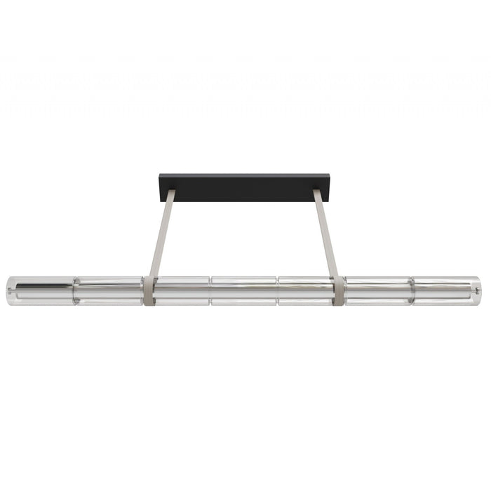 Pendant Light Avenue Lighting HF7800-IVY Fremont 64"W Tubular LED Pendant in Ivory/Clear Glass in Black Avenue Lighting