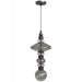 Pendant Light Avenue Lighting HF7900-BK Avra 21"H Top Stacked LED Pendant in Black/Smoked Glass Avenue Lighting