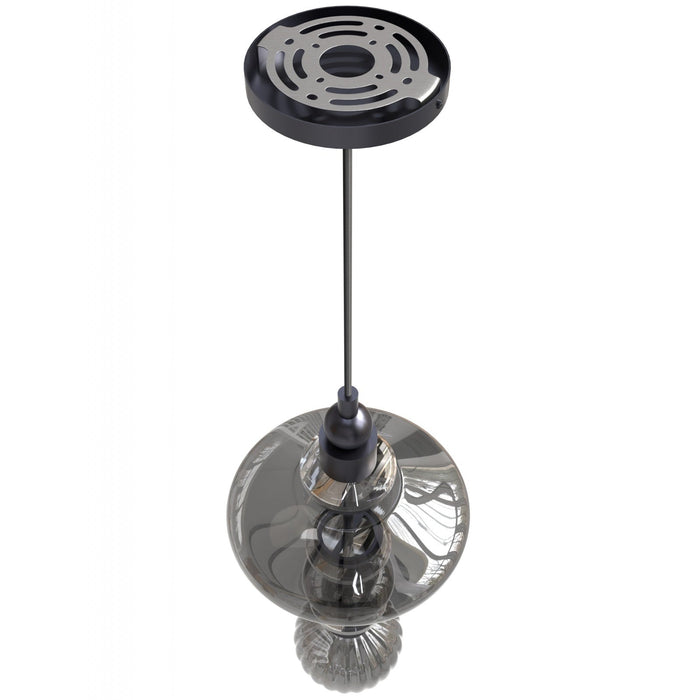 Pendant Light Avenue Lighting HF7900-BK Avra 21"H Top Stacked LED Pendant in Black/Smoked Glass Avenue Lighting
