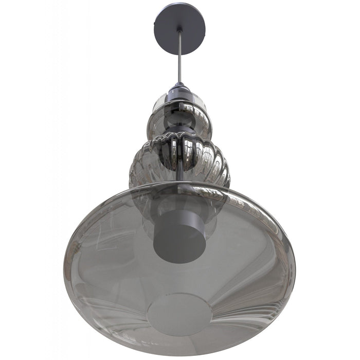 Pendant Light Avenue Lighting HF7901-BK Avra 20" Bottom Stacked LED Pendant in Black/Smoked Glass Avenue Lighting