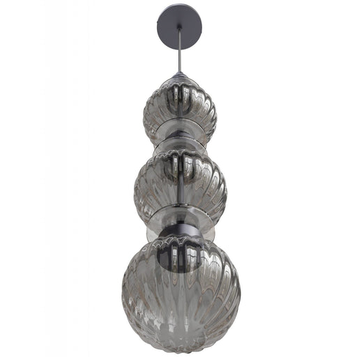 Pendant Light Avenue Lighting HF7903-BK Avra 27"H Stacked LED Pendant in Black/Smoked Glass Avenue Lighting