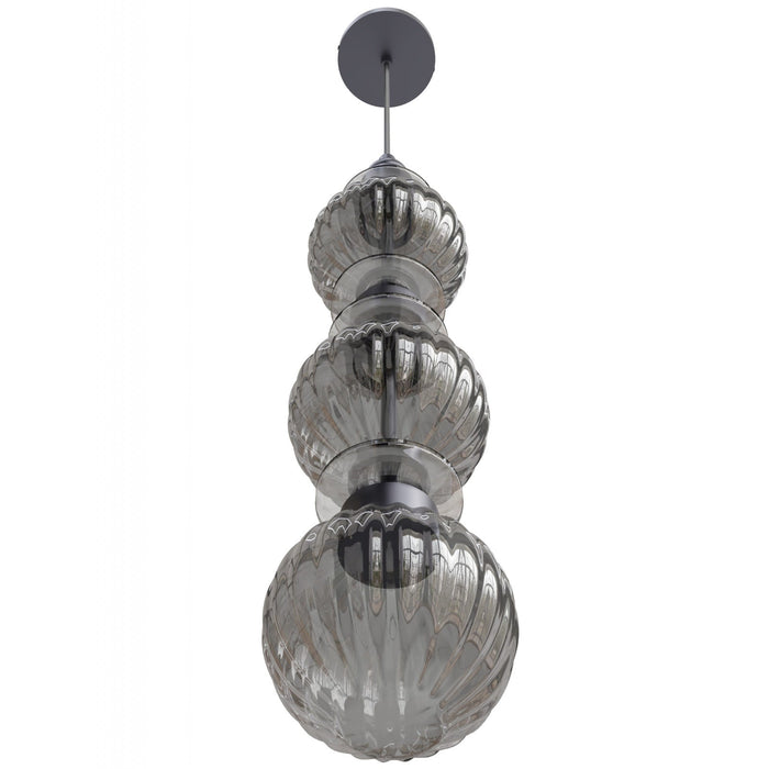 Pendant Light Avenue Lighting HF7903-BK Avra 27"H Stacked LED Pendant in Black/Smoked Glass Avenue Lighting