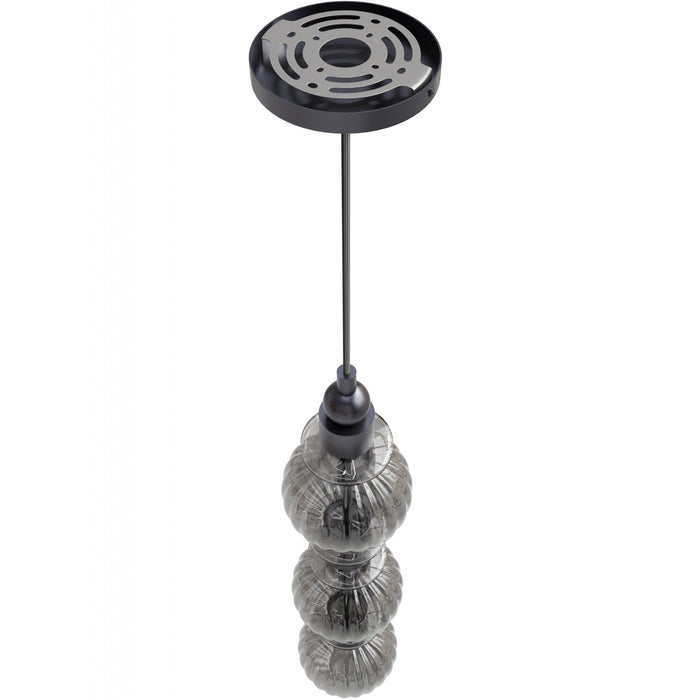 Pendant Light Avenue Lighting HF7903-BK Avra 27"H Stacked LED Pendant in Black/Smoked Glass Avenue Lighting