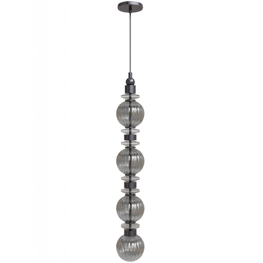 Pendant Light Avenue Lighting HF7904-BK Avra 36"H Stacked LED Pendant in Black/Smoked Glass Avenue Lighting