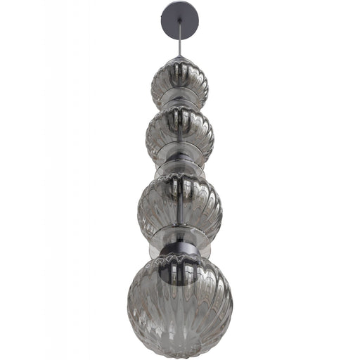 Pendant Light Avenue Lighting HF7904-BK Avra 36"H Stacked LED Pendant in Black/Smoked Glass Avenue Lighting