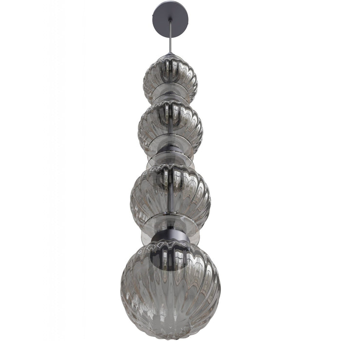 Pendant Light Avenue Lighting HF7904-BK Avra 36"H Stacked LED Pendant in Black/Smoked Glass Avenue Lighting