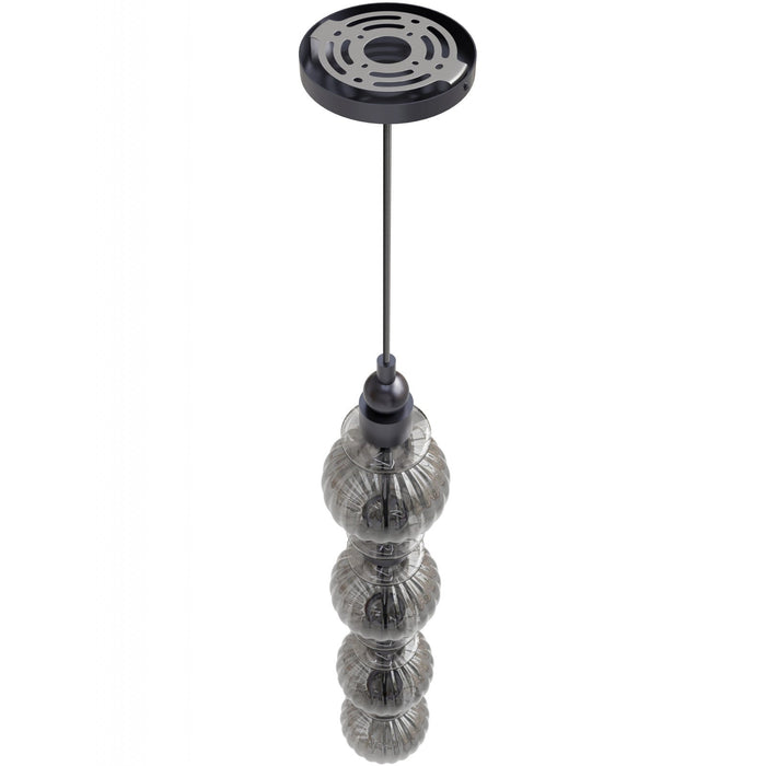 Pendant Light Avenue Lighting HF7904-BK Avra 36"H Stacked LED Pendant in Black/Smoked Glass Avenue Lighting