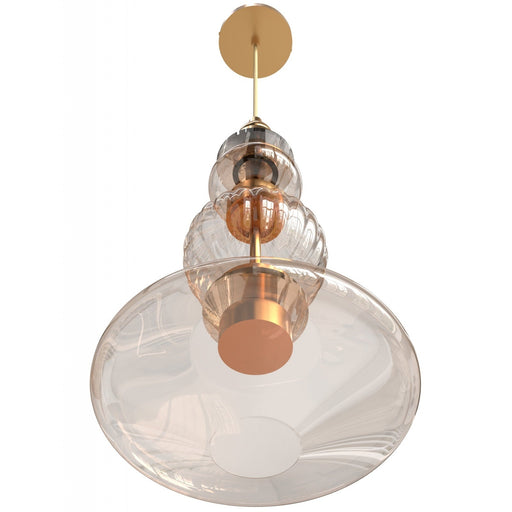 Pendant Light Avenue Lighting HF7901-AB Avra 20"H Bottom Stacked LED Pendant in Aged Brass/Clear Glass Avenue Lighting