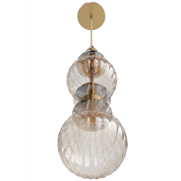 Pendant Light Avenue Lighting HF7902-AB Avra 18"H Stacked LED Pendant in Aged Brass/Clear Glass Avenue Lighting