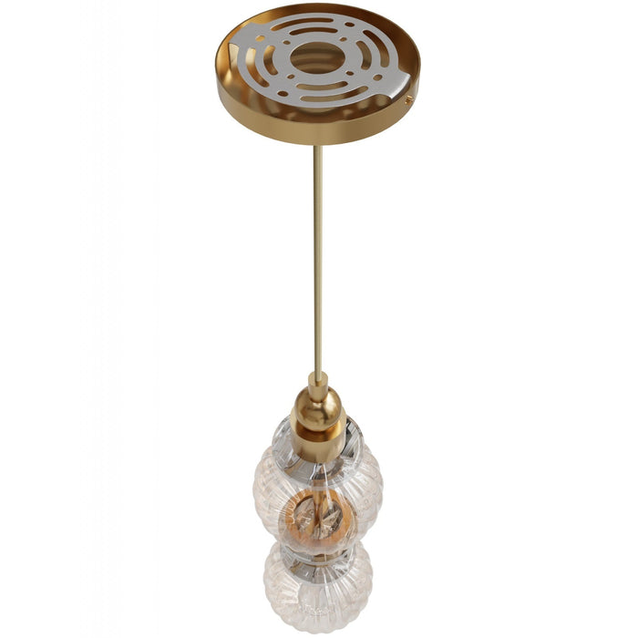Pendant Light Avenue Lighting HF7902-AB Avra 18"H Stacked LED Pendant in Aged Brass/Clear Glass Avenue Lighting