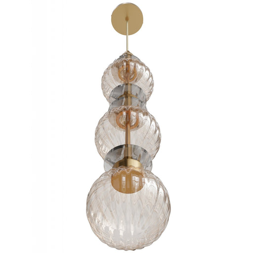 Pendant Light Avenue Lighting HF7903-AB Avra 26"H Stacked LED Pendant in Aged Brass/Clear Glass Avenue Lighting