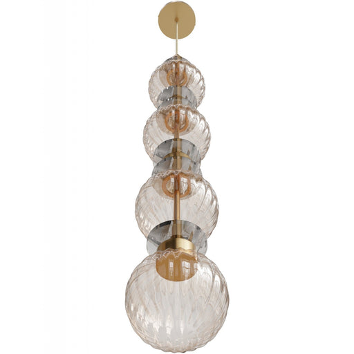 Pendant Light Avenue Lighting HF7904-AB Avra 36"H Stacked LED Pendant in Aged Brass/Clear Glass Avenue Lighting