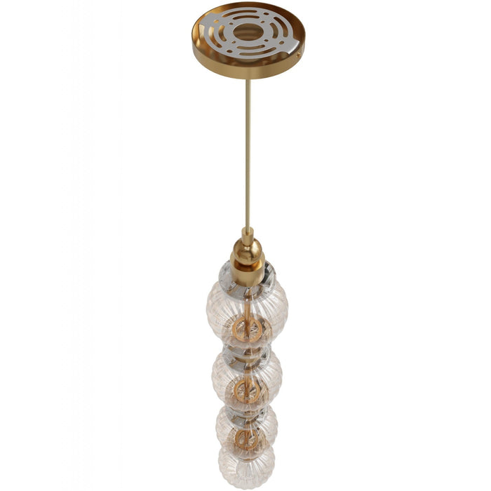 Pendant Light Avenue Lighting HF7904-AB Avra 36"H Stacked LED Pendant in Aged Brass/Clear Glass Avenue Lighting