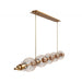 Pendant Light Avenue Lighting HF7955-AB Avra 5-Light 48"W Linear LED Pendant in Aged Brass/Clear Glass Avenue Lighting