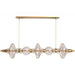 Pendant Light Avenue Lighting HF7977-AB Avra 5-Light 45"W Linear LED Pendant in Aged Brass/Clear Glass Avenue Lighting