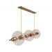 Pendant Light Avenue Lighting HF7977-AB Avra 5-Light 45"W Linear LED Pendant in Aged Brass/Clear Glass Avenue Lighting